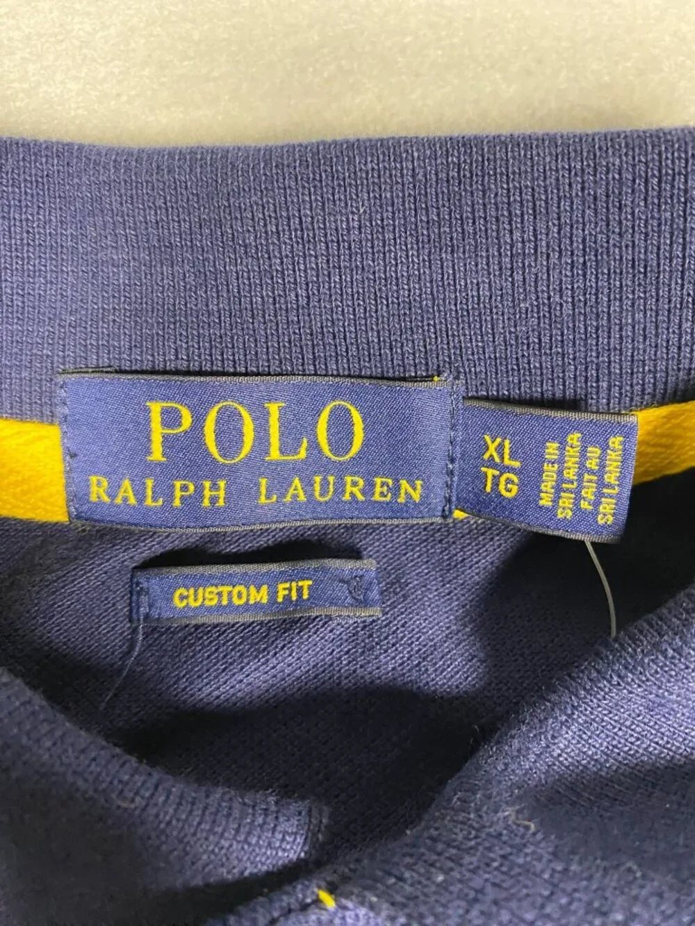 Polo Ralph Lauren Mens Custom Fit Long Sleeve Navy Rugby Shirt XL Cotton NWT